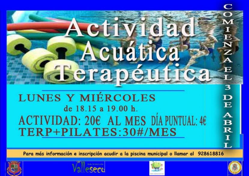 La Piscina de Valleseco comienza la actividad Acu&aacute;tica Terap&eacute;utica