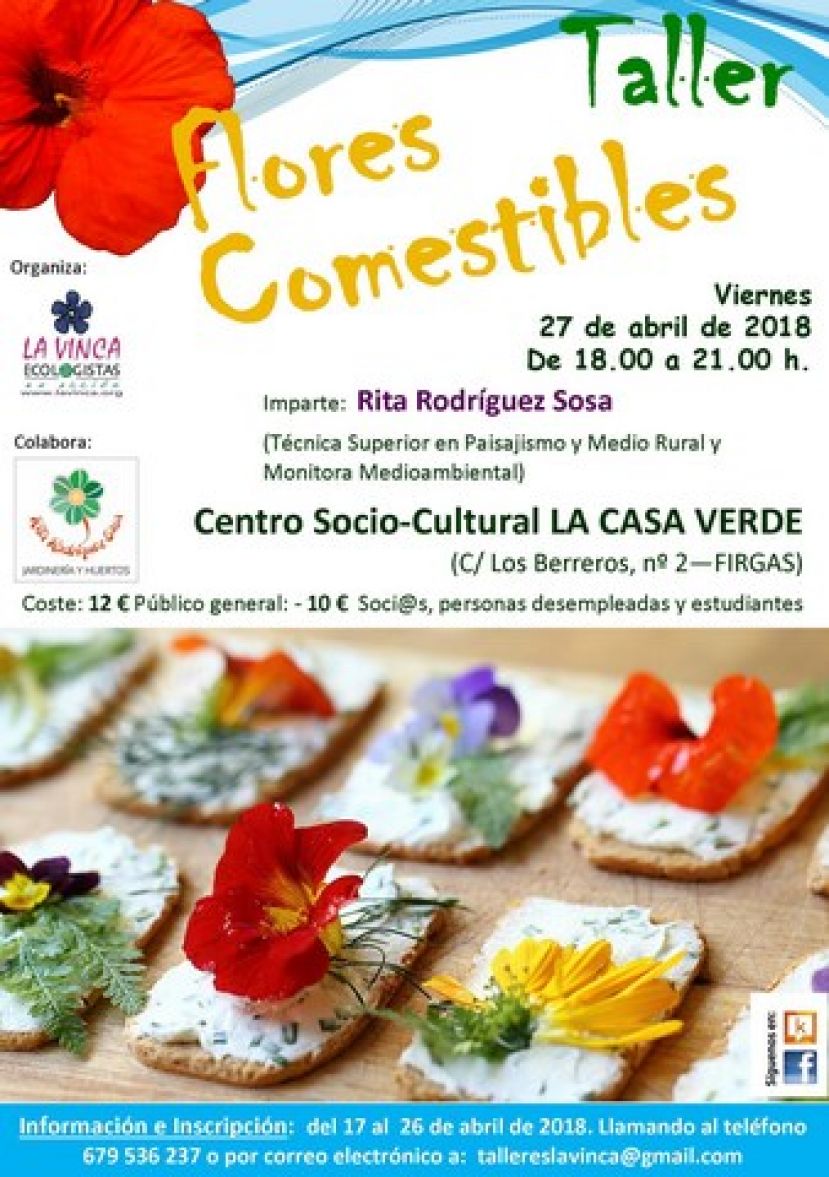Firgas: Abierto el plazo de inscripci&oacute;n para el Taller &ldquo;Flores Comestibles&rdquo;