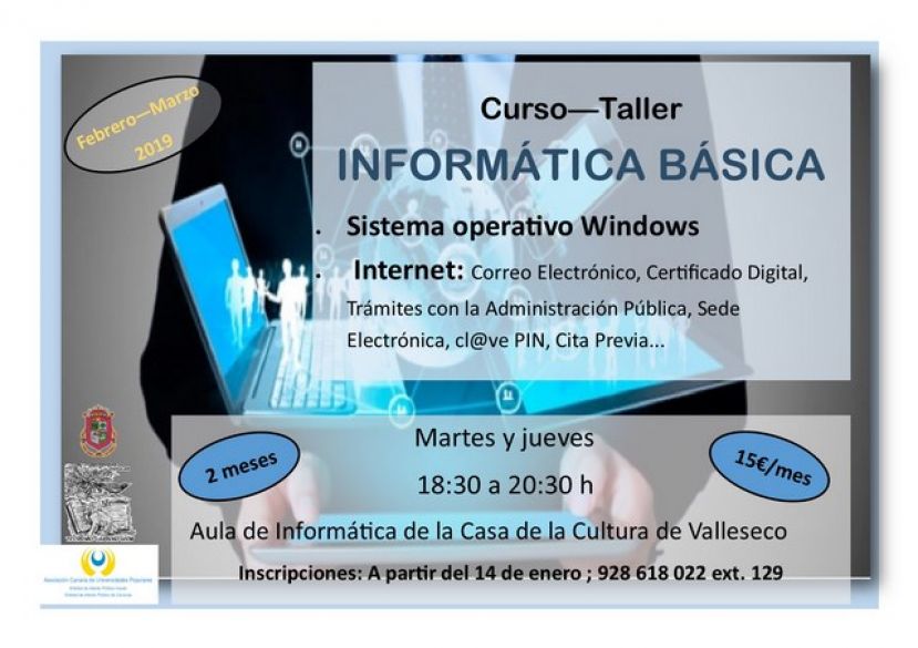 Valleseco comienza un curso de informática básica