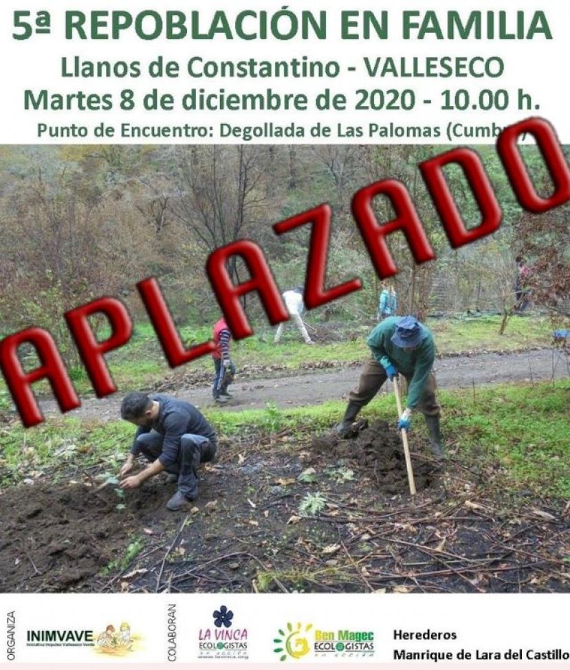 La 5ª Repoblación Forestal prevista para mañana martes queda aplazada