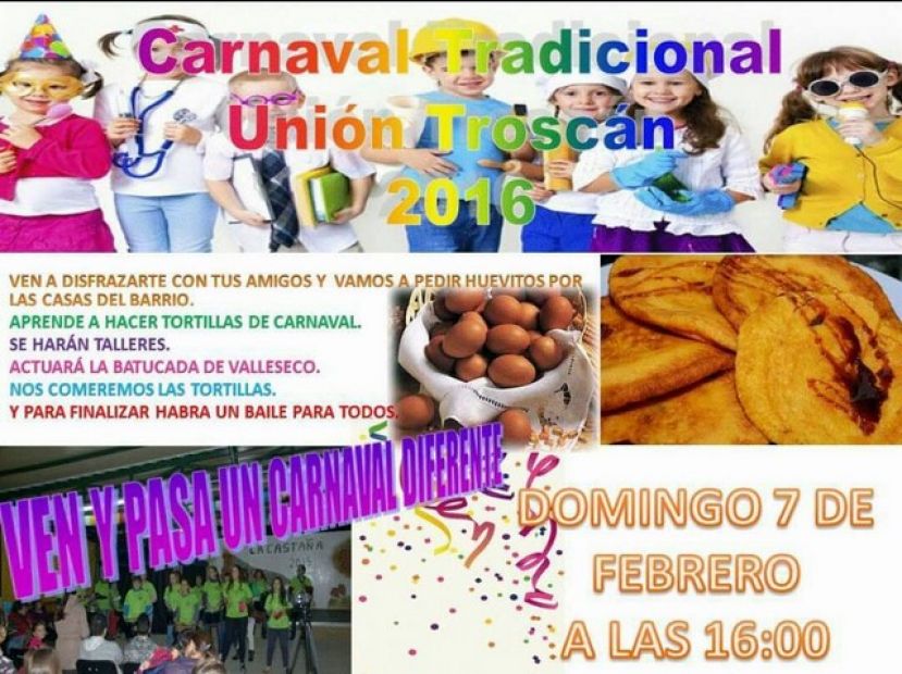 Valleseco: Uni&oacute;n Trosc&aacute;n celebra el domingo el carnaval de anta&ntilde;o