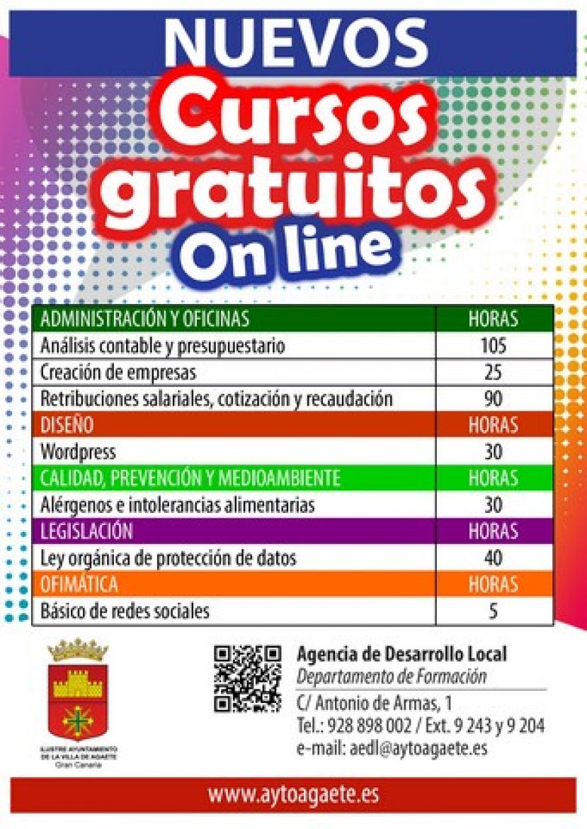 Agaete: &iexcl;Cursos gratuitos online!