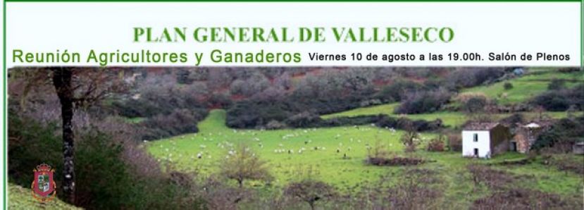Valleseco convoca a agricultores y ganadores a conocer el Plan General