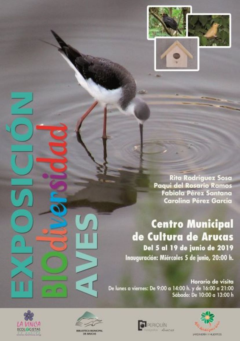 El mi&eacute;rcoles 5 se inaugura en Arucas la Exposici&oacute;n &ldquo;BIOdiversidad - AVES&rdquo;