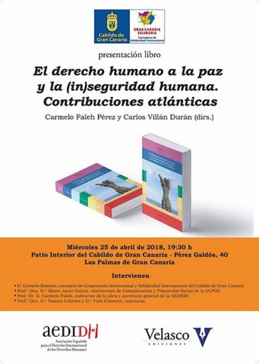 El Cabildo sensibiliza sobre el derecho fundamental a la paz y a la seguridad del ser humano a trav&eacute;s de un libro