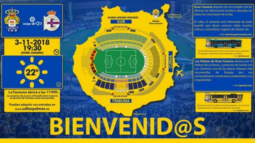 Radio Faro del Noroeste retransmite hoy el partido UD Las Palmas - RC Deportivo