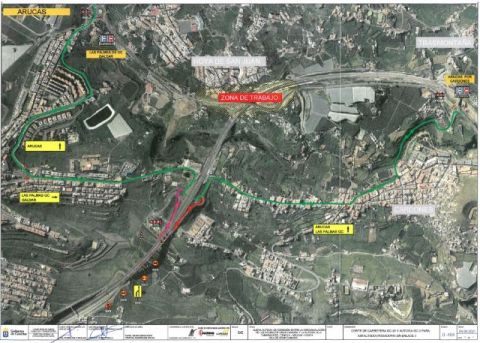 Obras P&uacute;blicas informa de cortes nocturnos de tr&aacute;fico en los accesos a Arucas
