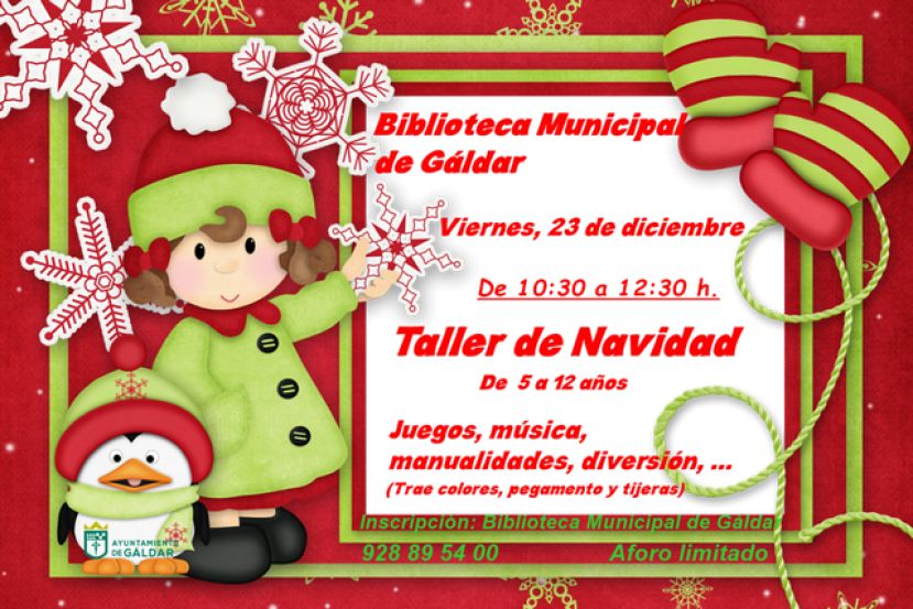 Taller de Navidad en la Biblioteca Municipal de G&aacute;ldar
