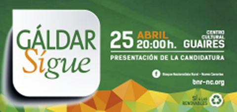 G&aacute;ldar: El BNR-NC presenta este s&aacute;bado 25 de abril su candidatura