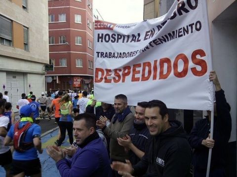 Final momentánea de la acampada trabajadores de mantenimiento del Hospital Negrín