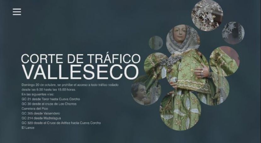 Valleseco: Normas de seguridad y tr&aacute;fico durante la estancia de la Virgen del Pino