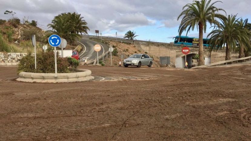 Limpieza de lodo y barro la entrada a la Granja y Veterinaria tras un acto vand&aacute;lico
