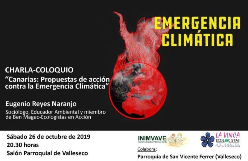 Valleseco: Eugenio Reyes hablará de la lucha contra la Emergencia Climática