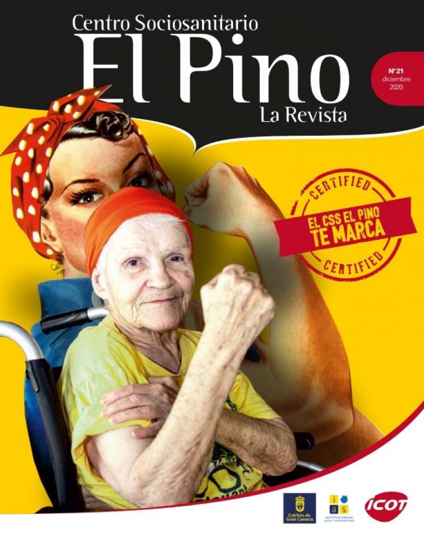 Agustina Gonz&aacute;lez, cuarta vacunada de Gran Canaria, emula el hist&oacute;rico gesto feminista en representaci&oacute;n de todas las abuelas del Pino