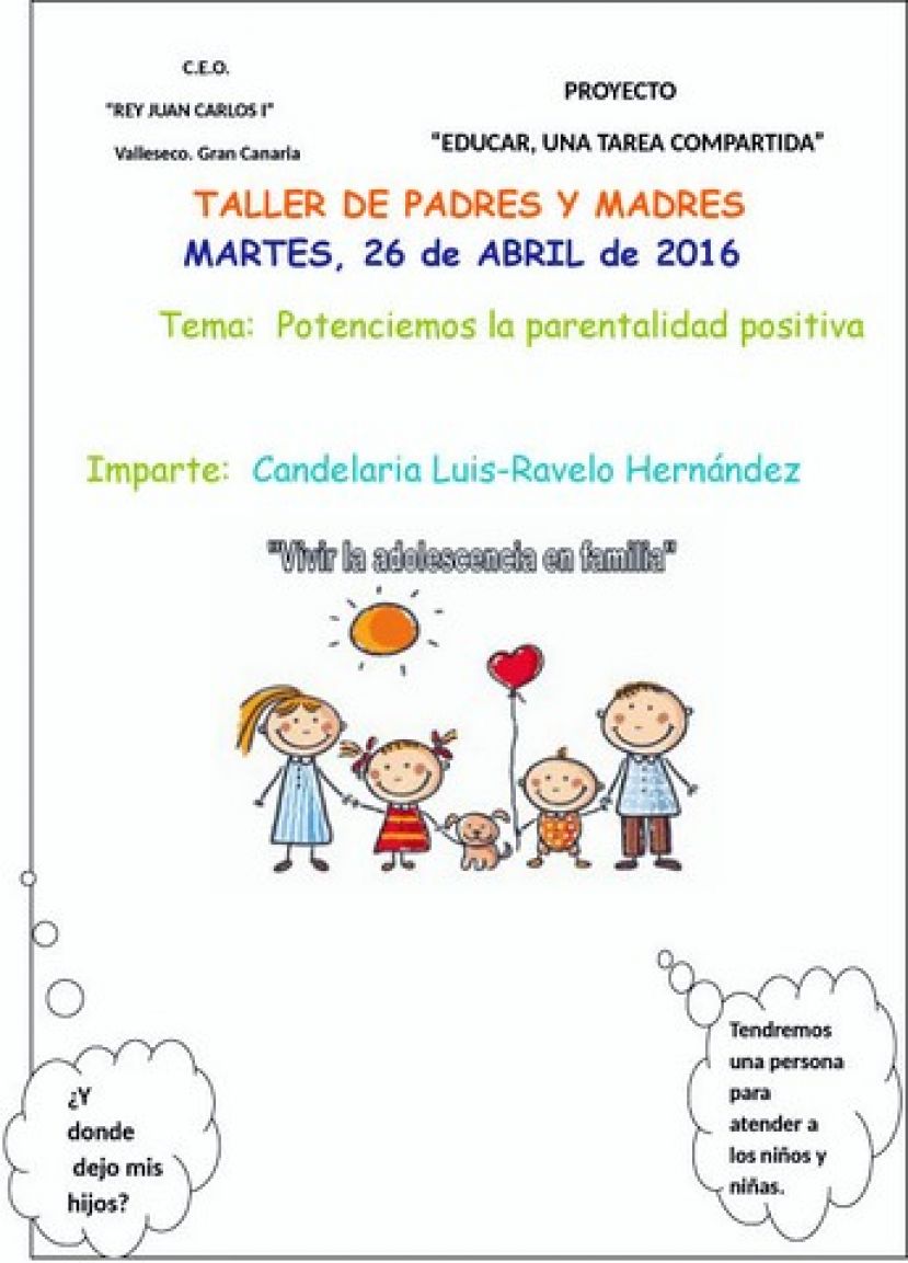 La educaci&oacute;n parental para padres y madres en Valleseco