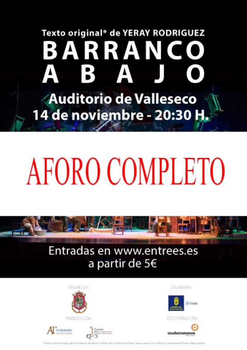 Valleseco: La obra “Barranco abajo” cuelga el cartel de entradas agotadas