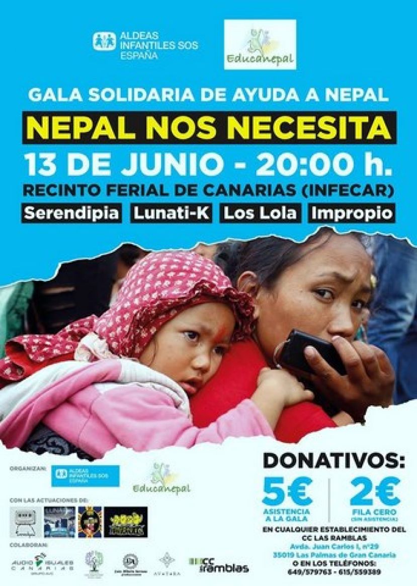 Músicos y actores se unirán en la Gala Solidaria “Nepal nos necesita”