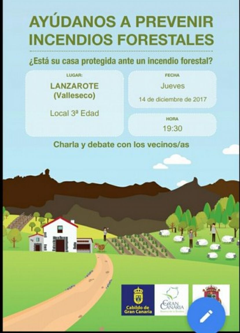 Valleseco: Lanzarote acoge una charla sobre prevenci&oacute;n de incendios forestales