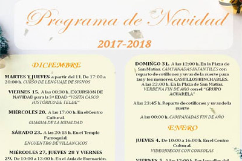 Artenara: Ya se puede descargar el Programa de Navidad 2017-2018
