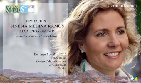 CC en G&aacute;ldar invita a la presentaci&oacute;n de la candidatura de Sinesia Medina Ramos