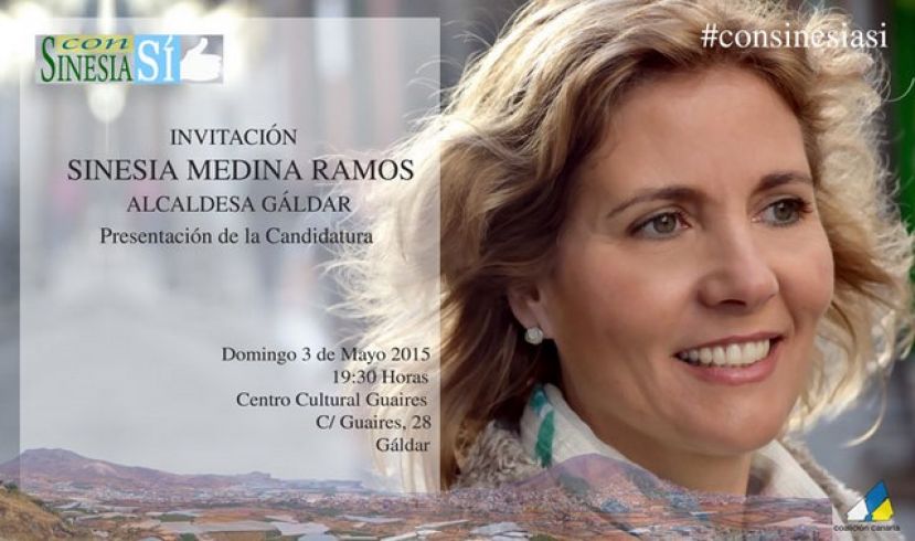 CC en Gáldar invita a la presentación de la candidatura de Sinesia Medina Ramos
