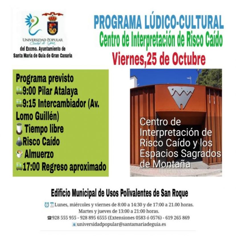 La UP Ciudad de Gu&iacute;a organiza una visita al Centro de Interpretaci&oacute;n de Risco Ca&iacute;do