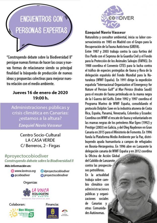 Firgas: Charla &ldquo;Administraciones p&uacute;blicas y crisis clim&aacute;tica en Canarias&rdquo;