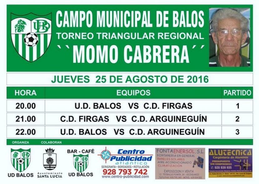 Este jueves se disputa el I Torneo Jerónimo Cabrera Sánchez “Momo”