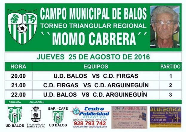 Este jueves se disputa el I Torneo Jer&oacute;nimo Cabrera S&aacute;nchez &ldquo;Momo&rdquo;