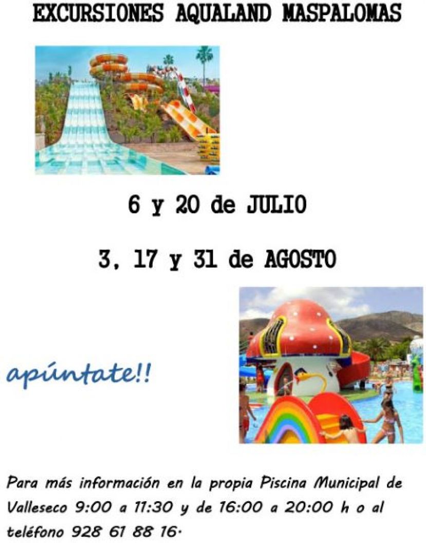 Valleseco organiza refrescantes excursiones a Aqualand