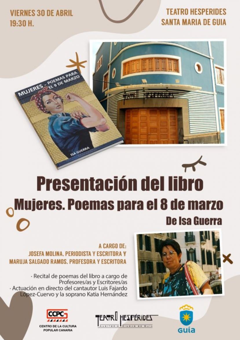 Últimas plazas para asistir mañana a la presentación del libro de Isa Guerra