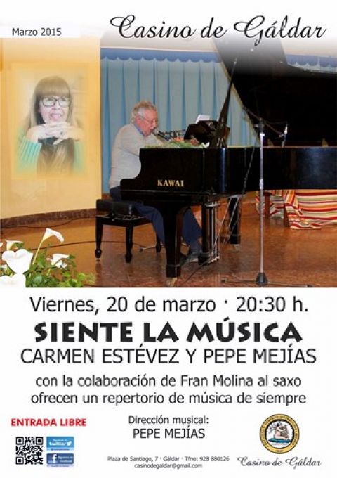 Cartel relativo al acto musical a celebrar en el Casino de Gáldar.