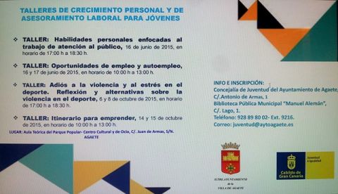 Agaete: Talleres de crecimiento personal y de asesoramiento laboral para j&oacute;venes