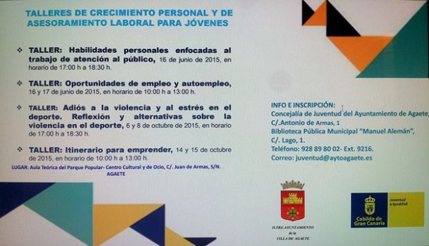Agaete: Talleres de crecimiento personal y de asesoramiento laboral para jóvenes
