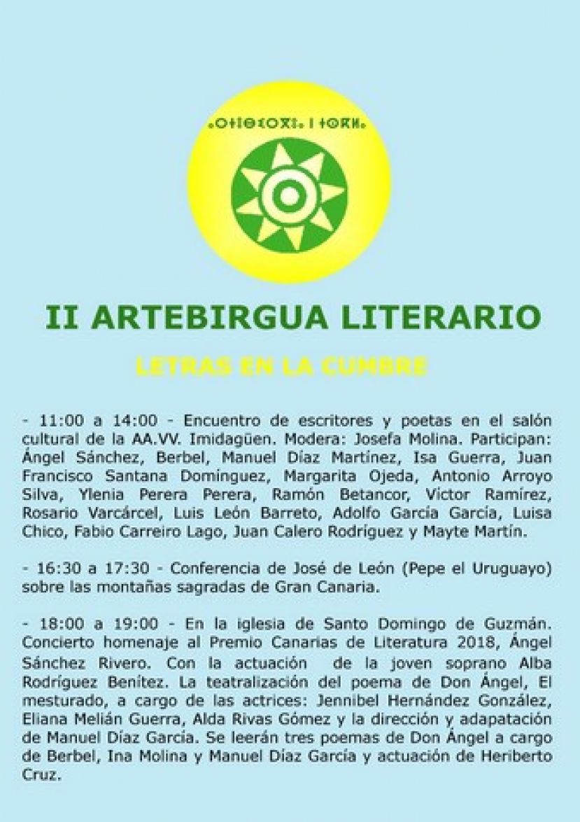 Gáldar: Juncalillo celebra el &quot;II Artebirgua Literario Letras en la Cumbre&quot;