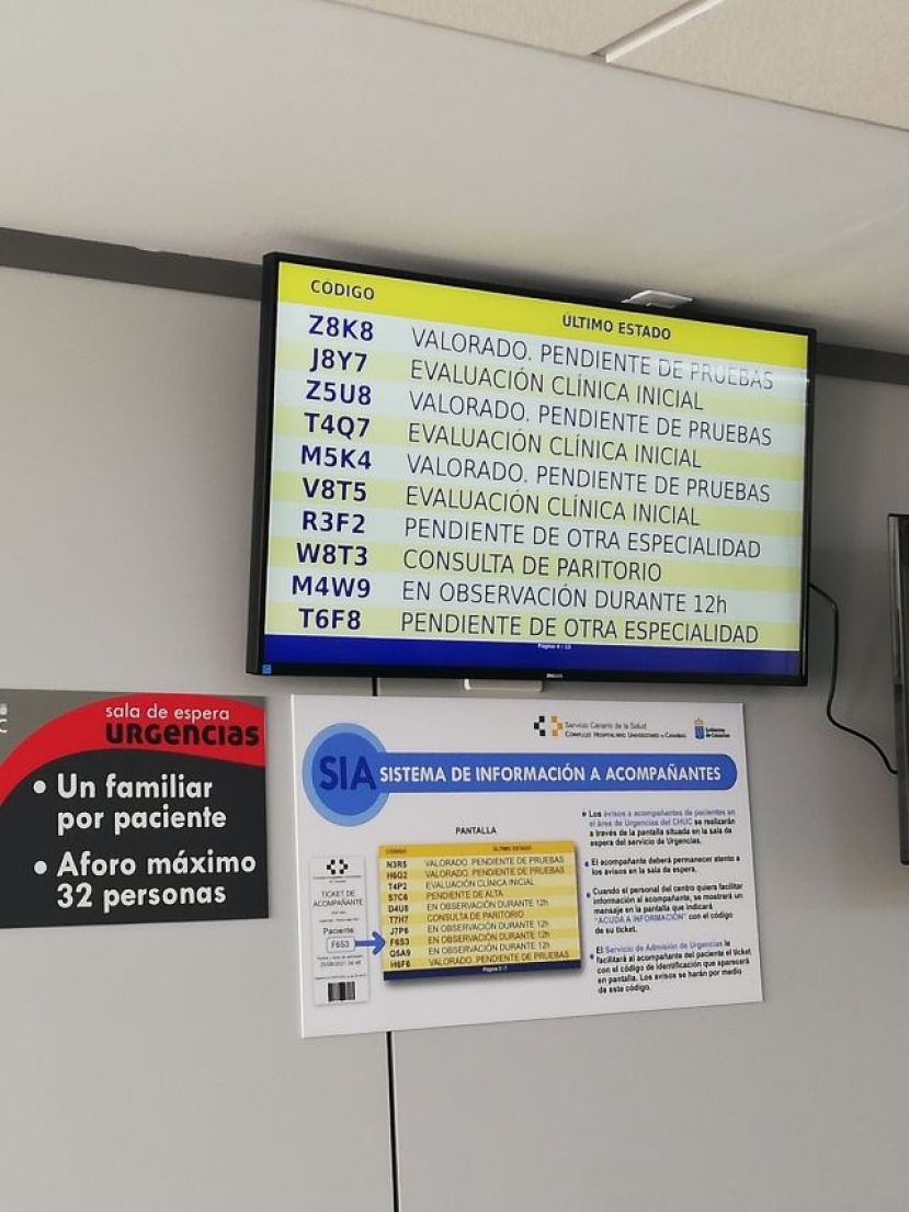 El HUC implanta el Sistema de Información Acompañantes de pacientes en Urgencias