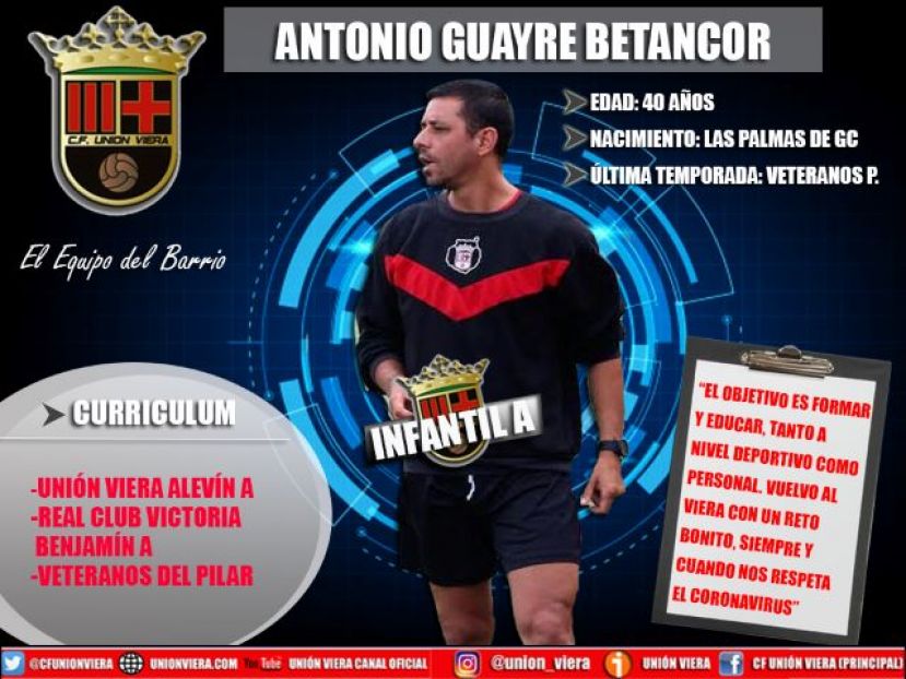 Guayre vuelve al Unión Viera como nuevo técnico del Cadete Preferente