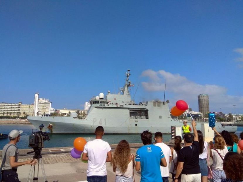 Recibimiento tras la Operación Atalanta del Buque de Acción Marítima “Meteoro”