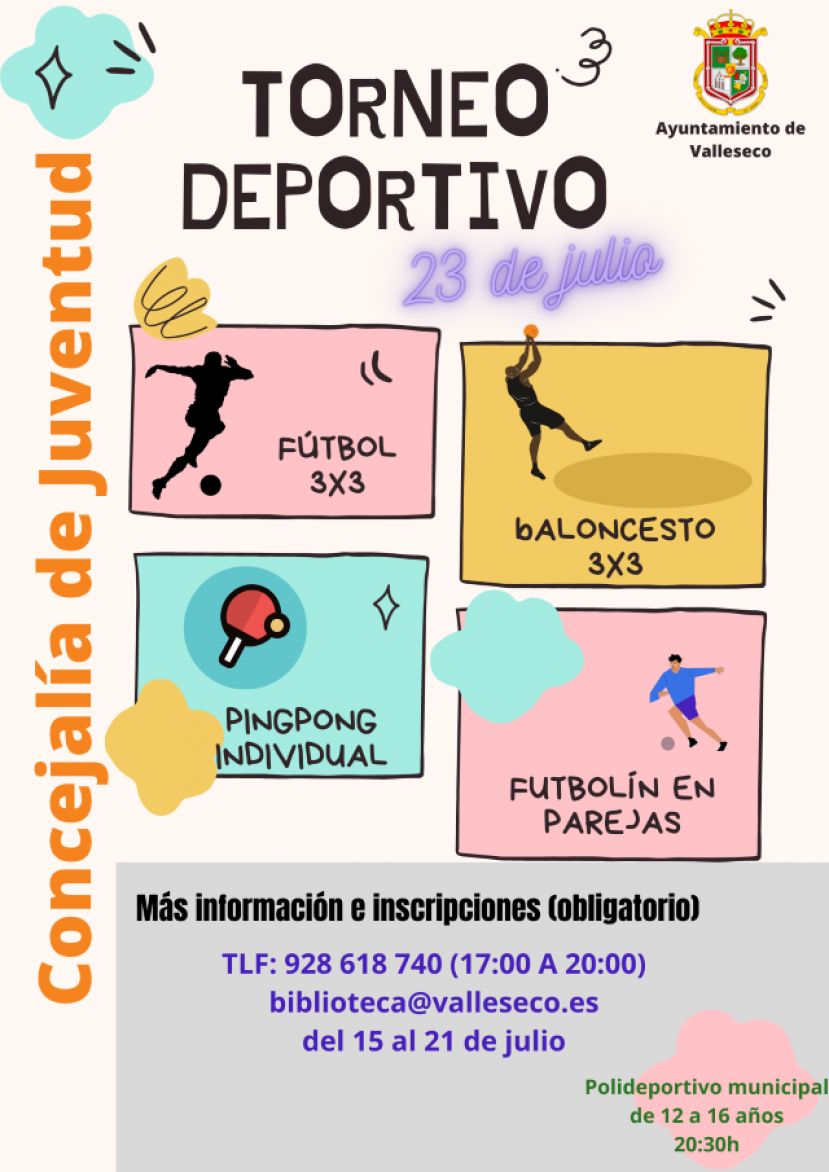 Valleseco lanza un torneo deportivo de diferentes modalidades