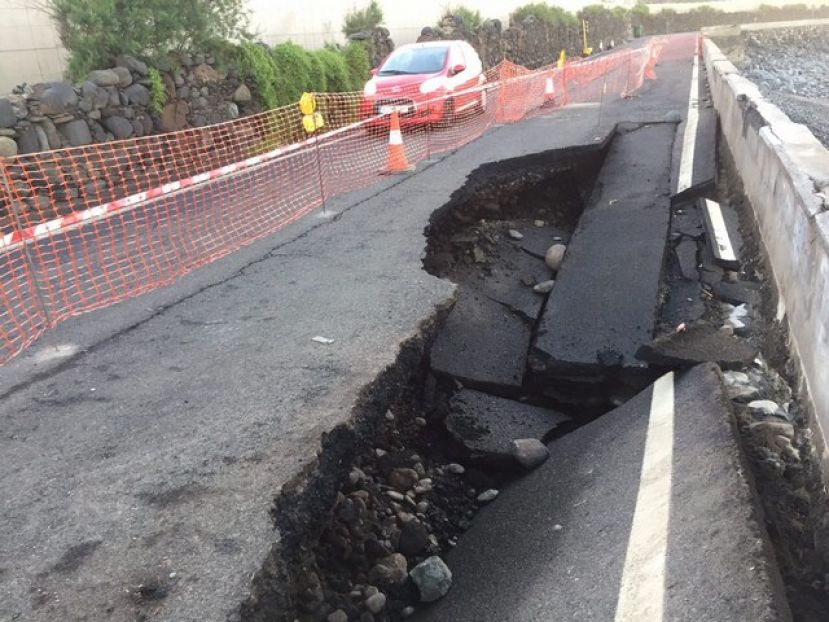 El lunes se inicia la reparación del desplome de la carretera de San Felipe