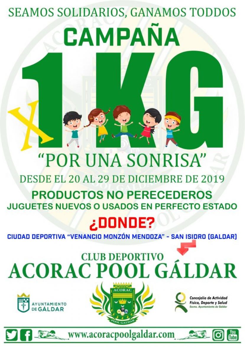 Campaña &quot;Por un Kilo y una Sonrisa&quot; del Club Deportivo Acorac Pool Gáldar