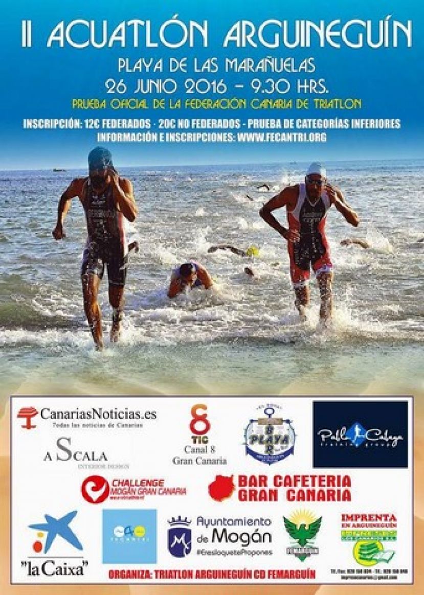 La Playa de Las Marañuelas acoge este domingo el II Acuatlón de Arguineguín