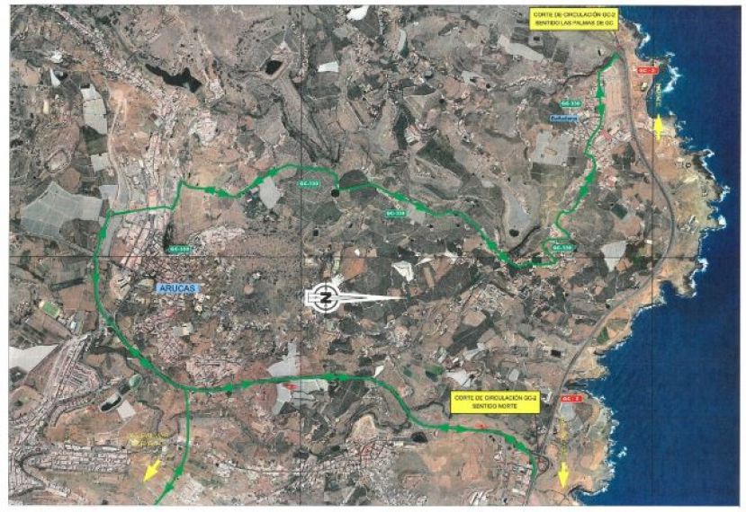 Por las obras en la carretera de Arucas, se cierra en horario nocturno a partir del lunes