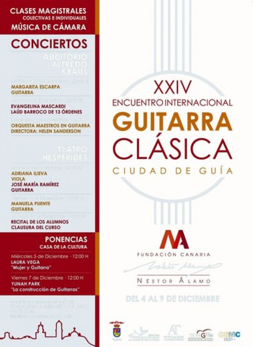 Cursos del XXIV Encuentro Internacional de Guitarra Clásica &#039;Ciudad de Guía&#039;