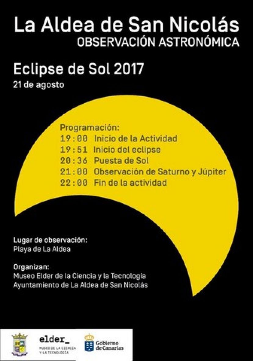 La Aldea invita a ver el eclipse parcial de sol del lunes 21 de agosto