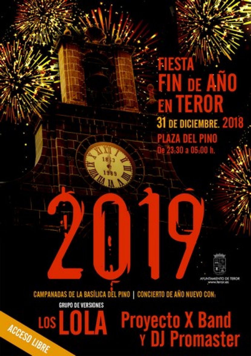 Teror dará la bienvenida al 2019 con una gran fiesta en la Plaza del Pino