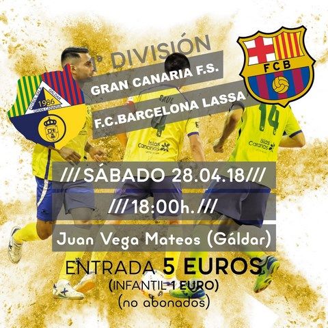 El Gran Canaria FS y F.C. Barcelona Lassa se enfrentan este s&aacute;bado en G&aacute;ldar