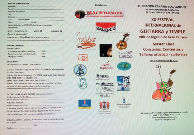 Abierto el periodo de inscripción del XX Festival Internacional de Guitarra y Timple