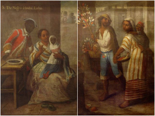 Presentación de dos cuadros de pinturas de castas realizados en México en el siglo XVIII