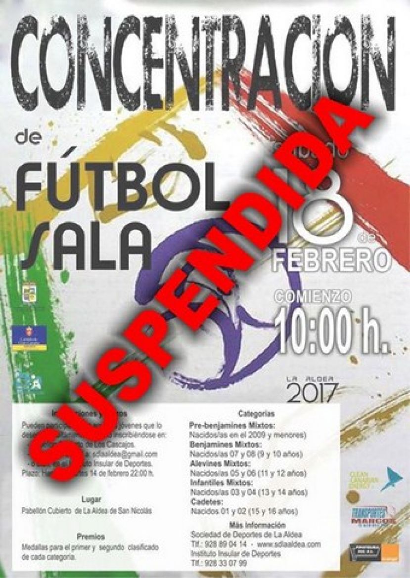 La Aldea: Queda suspendida la Concentraci&oacute;n de F&uacute;tbol Sala